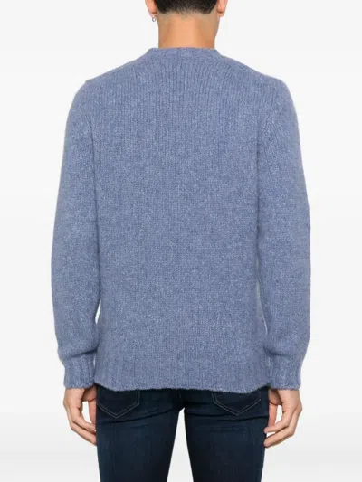 Fedeli Ribbed Crew-neck Sweater In Blue