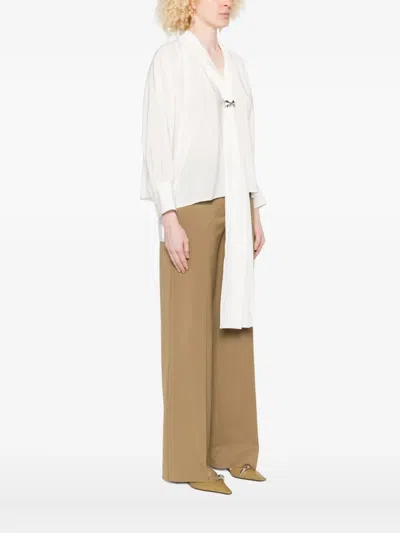 Max Mara Loose Blouse In Pure Silk Leonida In White