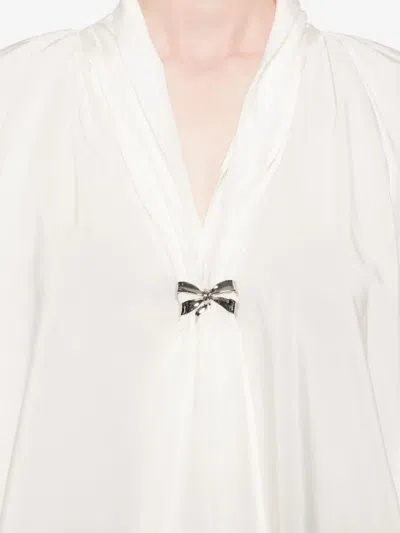 Max Mara Loose Blouse In Pure Silk Leonida In White