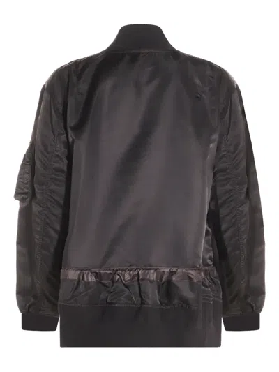 Sacai Women's Nylon Twill Blouson With Drawstring In Black