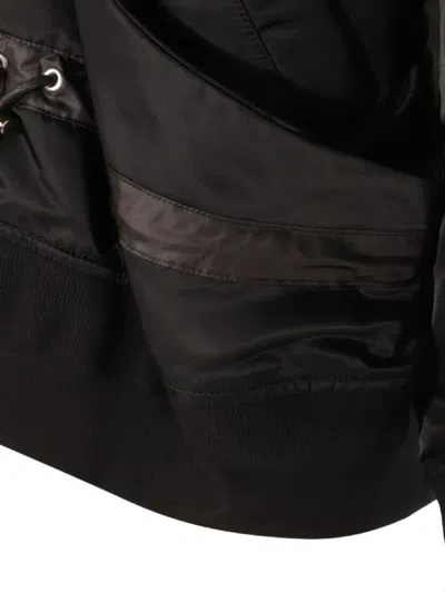 Sacai Women's Nylon Twill Blouson With Drawstring In Black