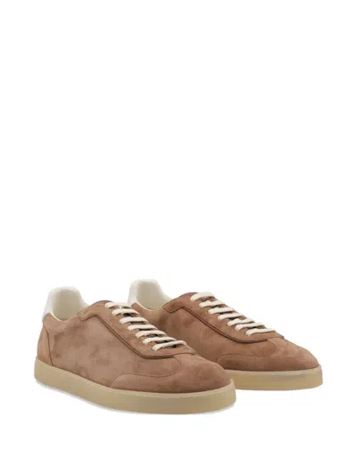 Brunello Cucinelli Leather-trimmed Suede Sneakers In Animal Print
