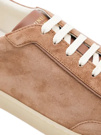 Brunello Cucinelli Leather-trimmed Suede Sneakers In Animal Print