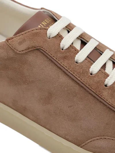 Brunello Cucinelli Leather-trimmed Suede Sneakers In Animal Print