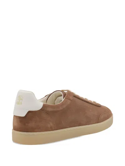 Brunello Cucinelli Leather-trimmed Suede Sneakers In Animal Print