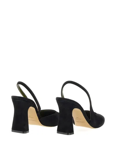 Maria Luca Eleonora Leather Metal-toe Slingback Pumps In Black