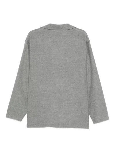 Caruso Patch-pocket Wool Jacket In Gray