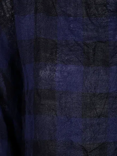 Daniela Gregis Check-pattern Wool Blouse In Blue