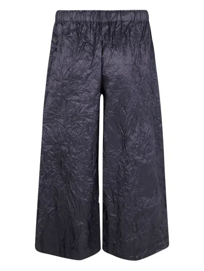 Daniela Gregis Crumpled Silk Trousers In Black