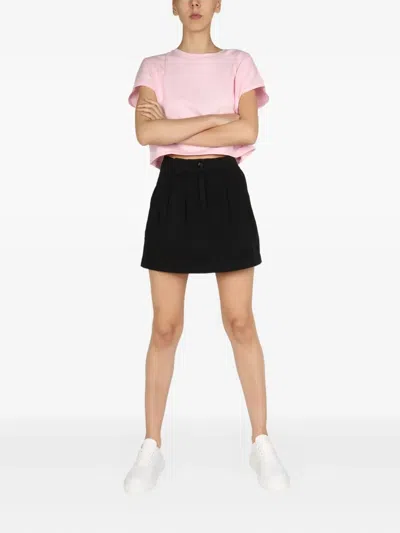Department Five Black Solid Mini Skirt In Black
