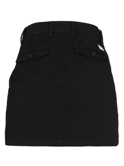 Department Five Black Solid Mini Skirt In Black