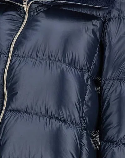 Herno Faux-fur Collar Down Coat In Blue