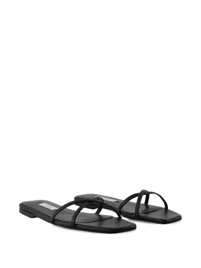 Totême Crossover Leather Sandals In Black