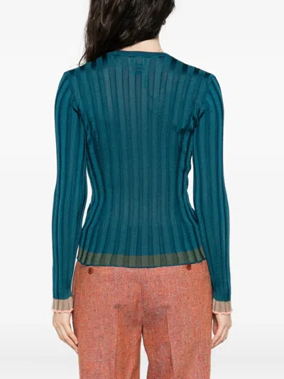 Etro Textured Knit Pullover In Blue