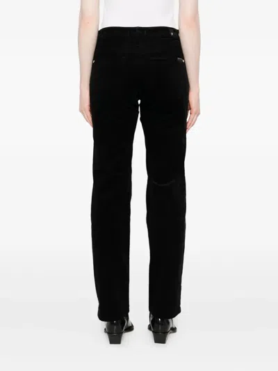 7 For All Mankind Embellished Straight Trousers In Black