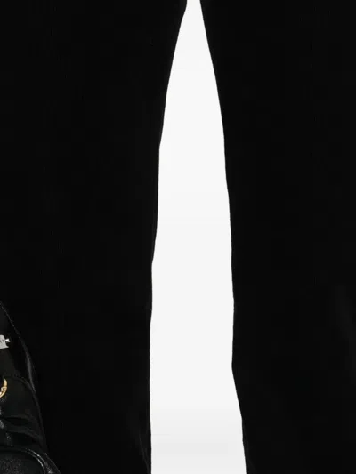 7 For All Mankind Embellished Straight Trousers In Black