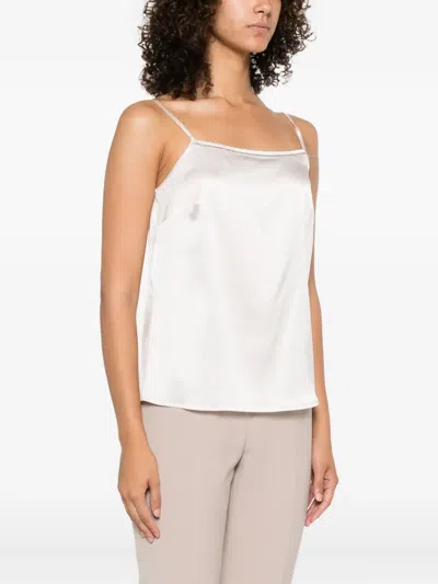 Peserico Stretch-silk Top In White