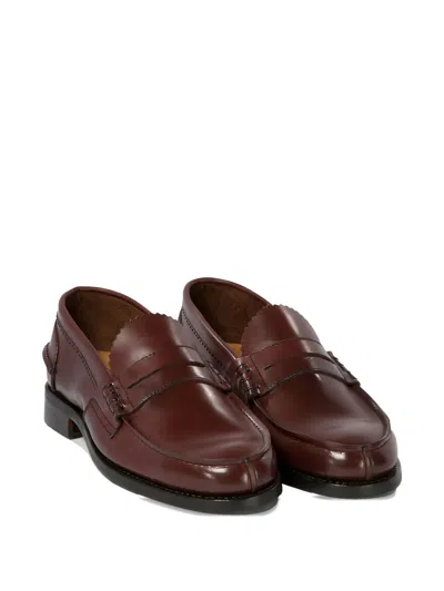 Saxone Of Scotland Arran Leather Loafers In Red