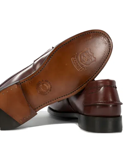 Saxone Of Scotland Arran Leather Loafers In Red