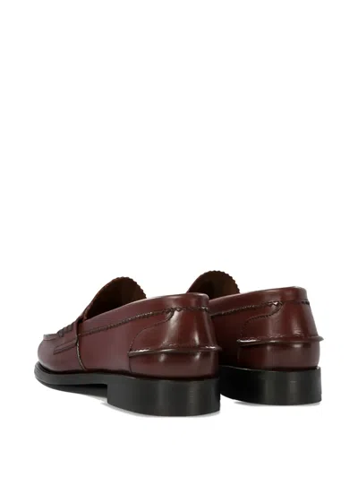 Saxone Of Scotland Arran Leather Loafers In Red