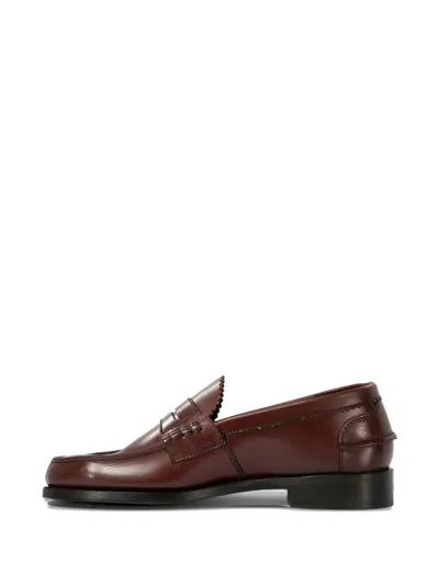 Saxone Of Scotland Arran Leather Loafers In Red