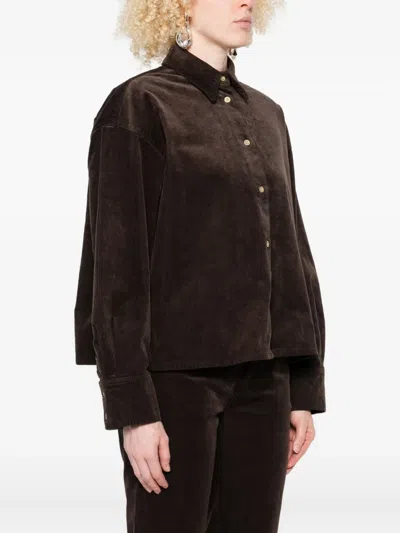 7 For All Mankind Corduroy Button-up Shirt In Brown