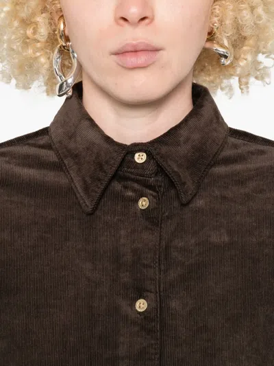 7 For All Mankind Corduroy Button-up Shirt In Brown