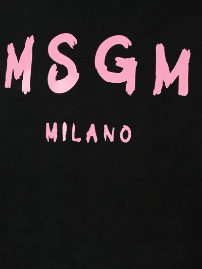 Msgm Logo-print Cotton Sweatshirt In Black