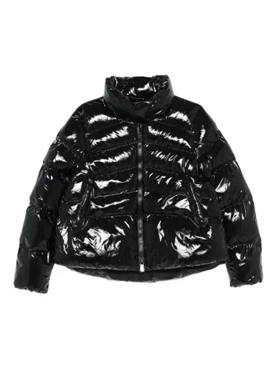 Pinko Puffer Jacket With High Collar In Black