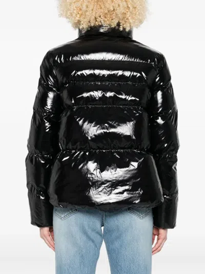 Pinko Puffer Jacket With High Collar In Black