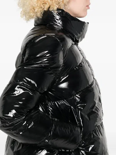 Pinko Puffer Jacket With High Collar In Black
