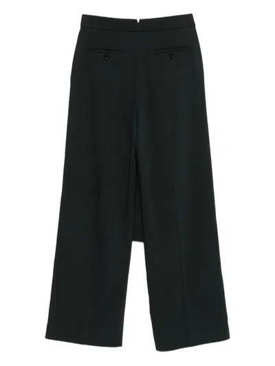 Ami Alexandre Mattiussi Wool Trousers Layered Asymmetrical Design In Black