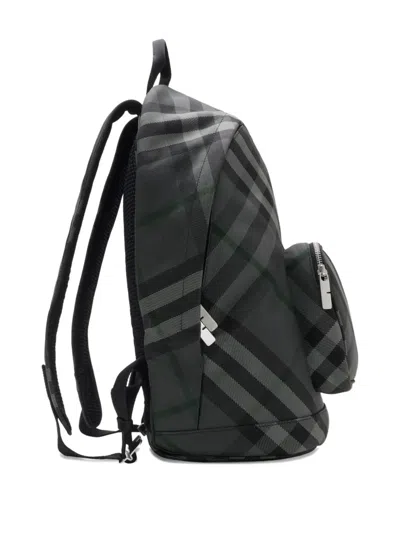 Burberry Check-pattern Knight-plaque Backpack In Black