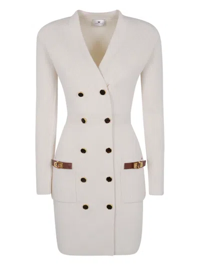 Elisabetta Franchi Robemanteau Dress In White