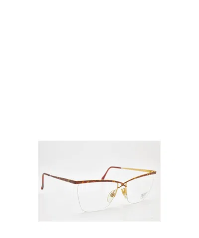 Valentino Half Frame Plain Mirror In Brown