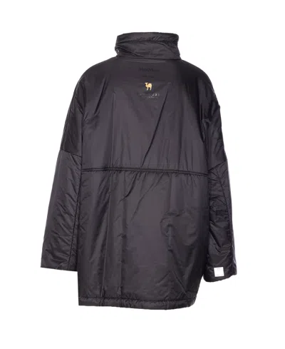 Max Mara Turtleneck Zip-front Raincoat In Black
