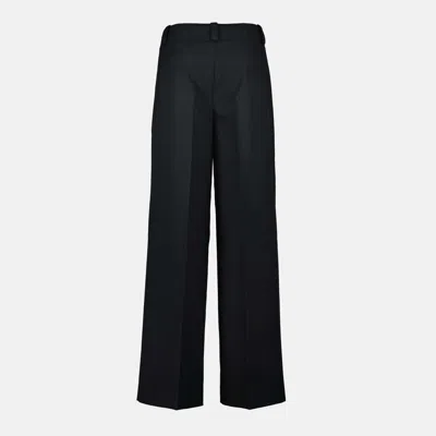 Moncler Wide-leg High Waist Palazzo Pant With Button Detailing In Black