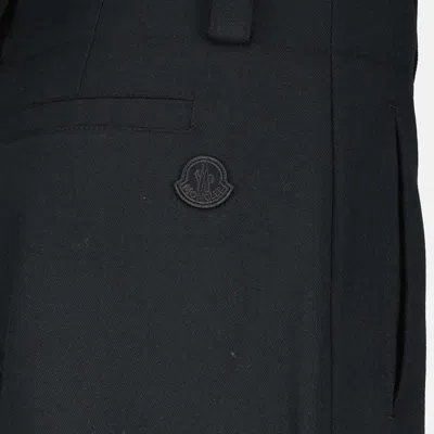 Moncler Wide-leg High Waist Palazzo Pant With Button Detailing In Black