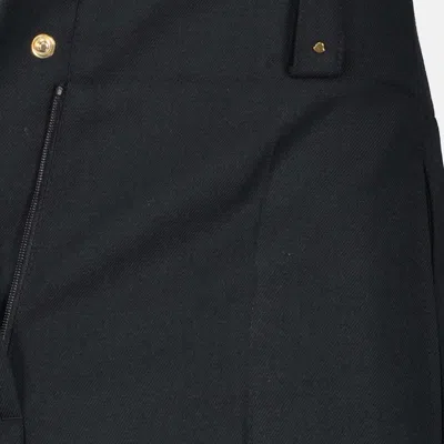 Moncler Wide-leg High Waist Palazzo Pant With Button Detailing In Black