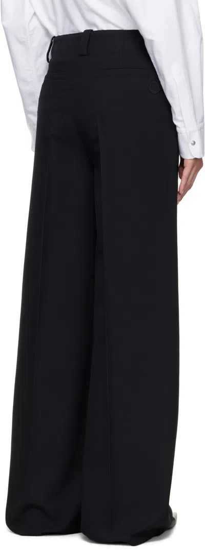 Moncler Wide-leg High Waist Palazzo Pant With Button Detailing In Black
