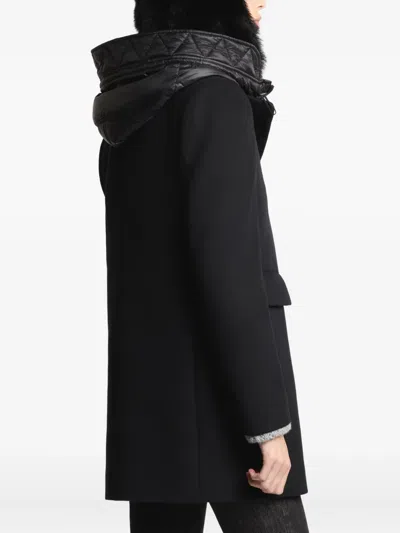 Fay Toggle Coat In Wool Cloth In Black