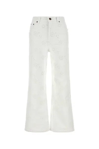 Chloé Jeans In Denim Bianco Donna In White