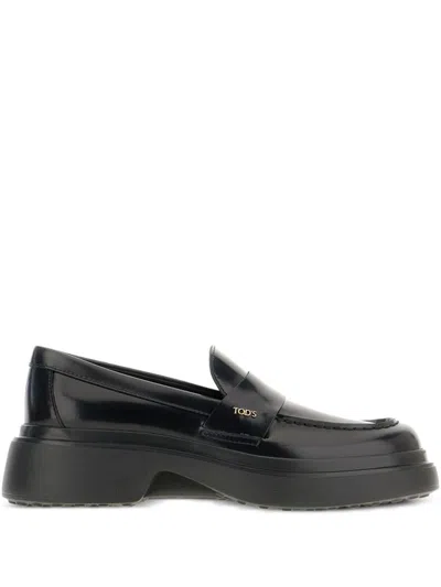 Tod's Mocassini In Pelle Nera  Donna In Multi