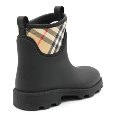 Burberry Marsh Stamp Rubber Ankle Boots In Black