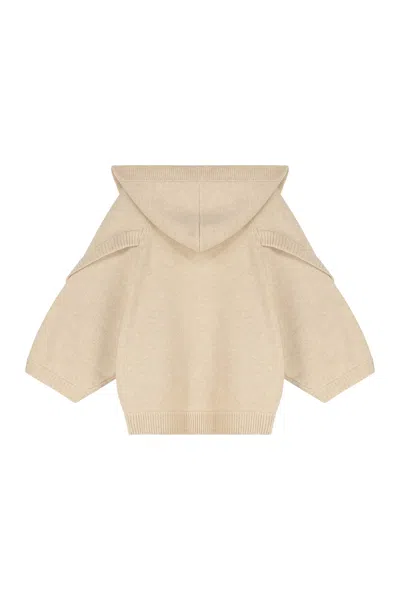 Max Mara Hooded Cardigan In Nude