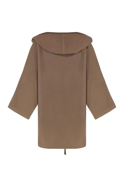 Max Mara Cardigan Aster In Lana Marrone Donna In Burgundy