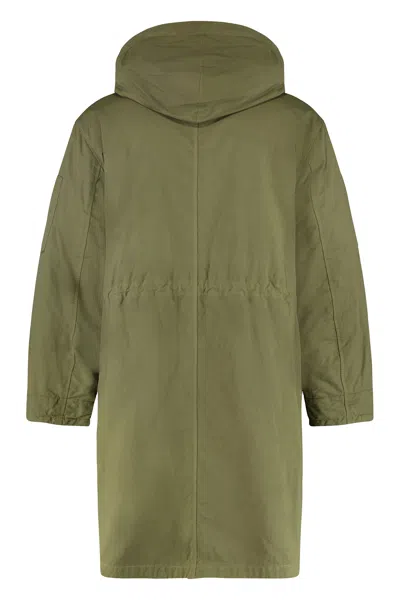 C.p. Company C.p.company Hooded Cotton Parka In Green