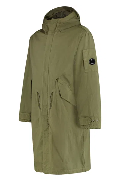 C.p. Company C.p.company Hooded Cotton Parka In Green