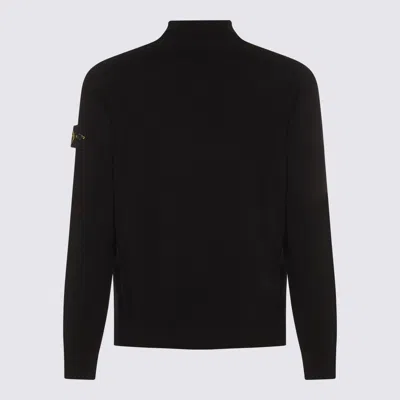 Stone Island 5100062 Stretch Wool Cardigan In Black