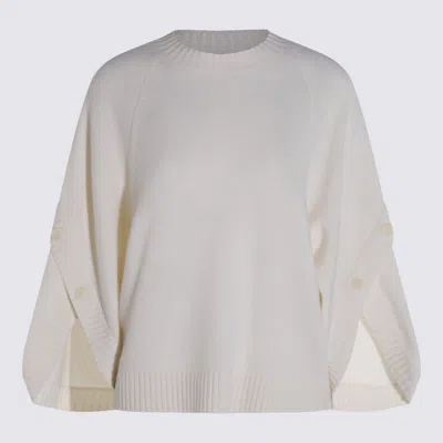 Max Mara White Wool Ampex Knitwear In Gray